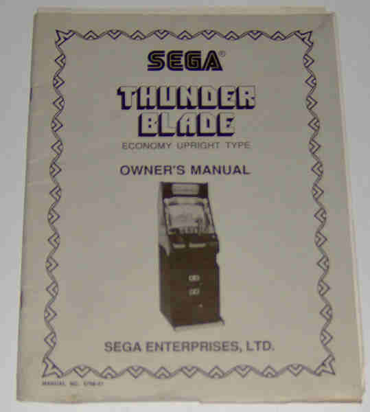 (image for) Sega / Gremlin Thunder Blade Economy Upright Type Owner's Manual